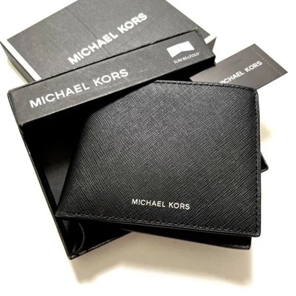 Michael Kors Slim Billfold Men's Wallet 3pc Gift Set Black Brown Tan Boxed NWT - Picture 7 of 16